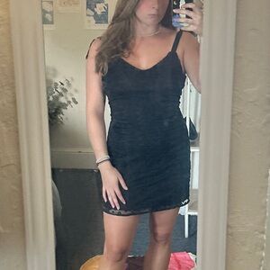 Francesca's Collections Black Lace Mini Dress
